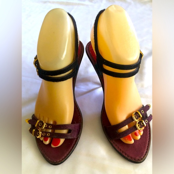 Louis Vuitton Crocodile Embossed Suede Multi Colored Leather Shoes Size 40 - Picture 14 of 16